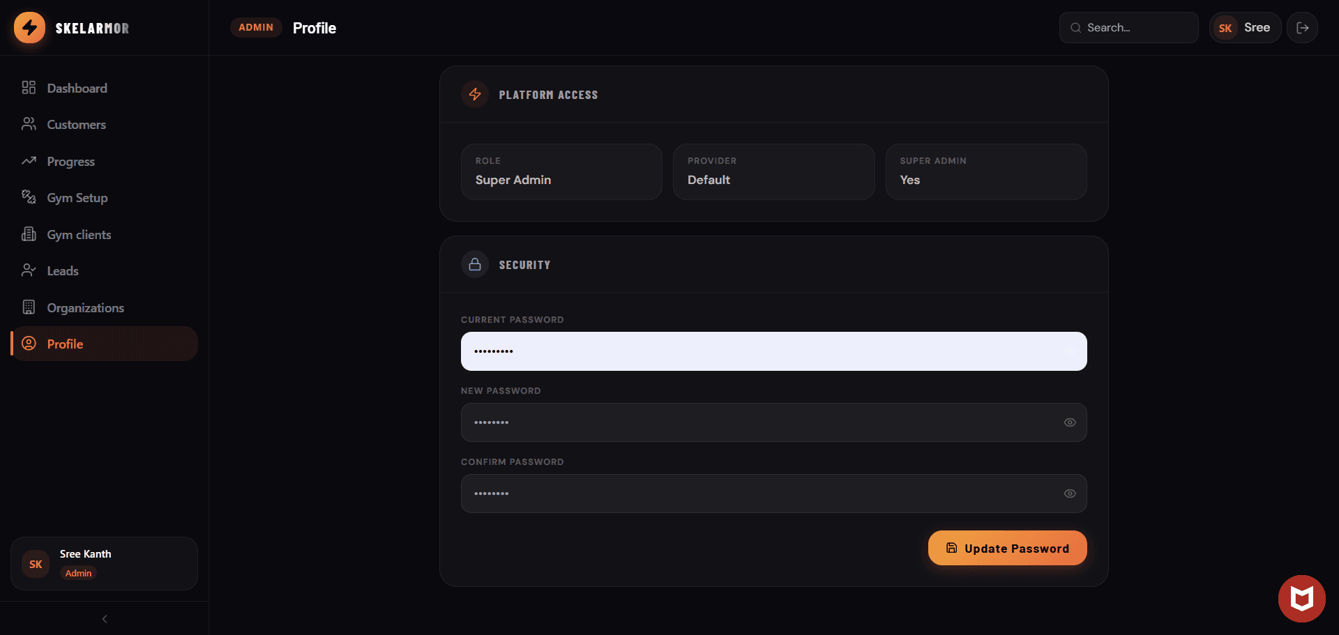 User Password Reset